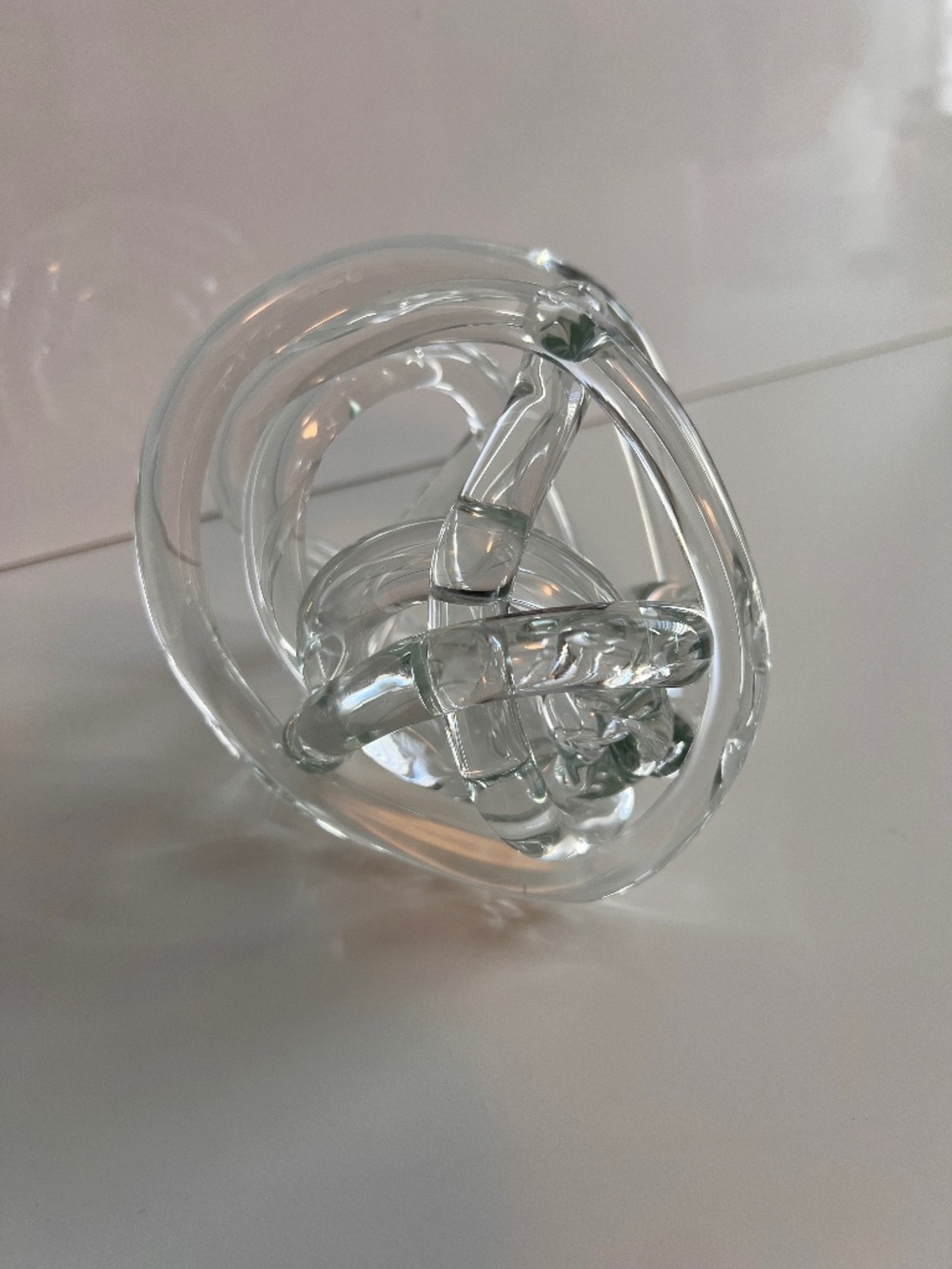 Handblown Glass Endless Knot sculpture